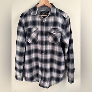 Grizzly Mountain Flannel Shirt Men's LRG Black Button Down Long Sleeve Outdoor